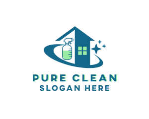 Residential Cleaning Spray logo design