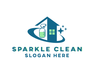 Cleaning - Residential Cleaning Spray logo design