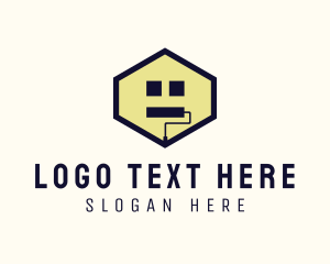 Hexagon Home Paint Roller Logo