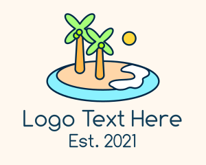 View - Tropical Island Resort logo design