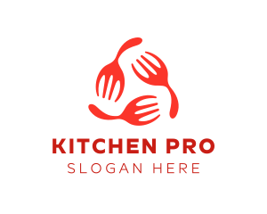 Restaurant Kitchen Fork logo design