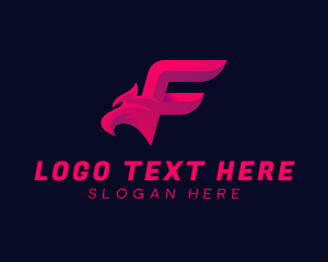 Modern - Bird Falcon Letter F logo design