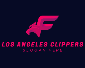 Bird Falcon Letter F Logo