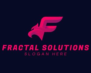 Bird Falcon Letter F logo design