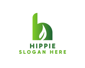 Spa - Gradient Leaf H logo design