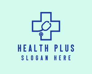 Blue Cross Stethoscope logo design