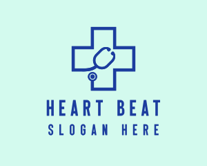 Stethoscope - Blue Cross Stethoscope logo design