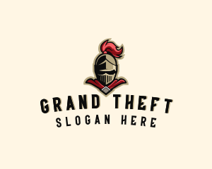 Gamer - Medieval Knight Helmet logo design
