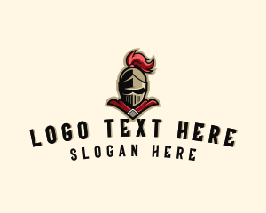 Online Gaming - Medieval Knight Helmet logo design