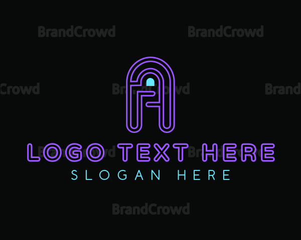 Arcade Game Neon Logo