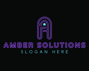 Arcade Game Neon logo design