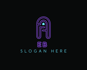 Cyber - Arcade Game Neon logo design