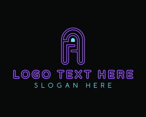 Arcade Game Neon Logo