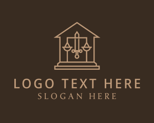 Law Firm - Sword Scale Court House logo design