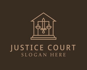 Sword Scale Court House logo design