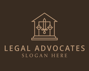 Sword Scale Court House logo design