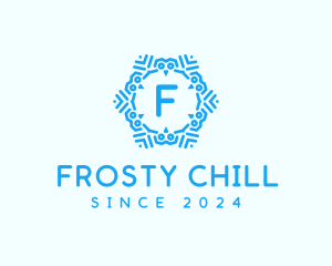Cool Winter Snowflake logo design