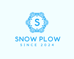 Cool Winter Snowflake logo design