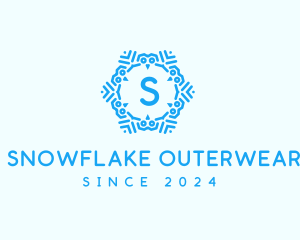 Cool Winter Snowflake logo design