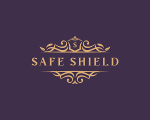 Royal Floral Shield logo design