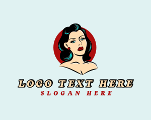 Lady - Pinup Woman Beauty logo design