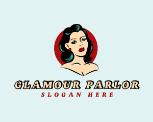 Pinup Woman Beauty logo design