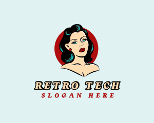 Pinup Woman Beauty logo design