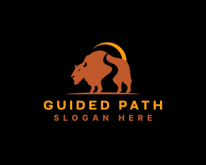 Wild Bison Path logo design