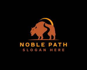 Wild Bison Path logo design