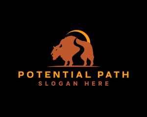 Wild Bison Path logo design