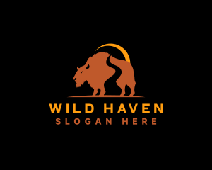 Wild Bison Path logo design