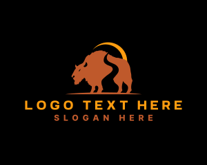 Meat - Wild Bison Path logo design