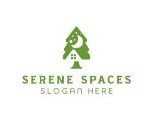 Eco Pine Tree Forest logo design