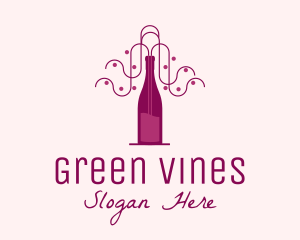 Vines - Wine Bottle Vines logo design