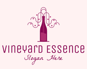 Wine Bottle Vines logo design