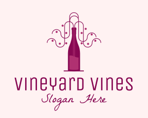 Grapevine - Wine Bottle Vines logo design