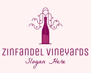 Wine Bottle Vines logo design