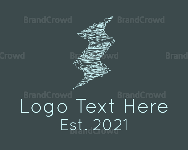 Scribble Twister Lightning Logo