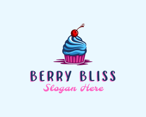 Sweet Cupcake Cherry logo design