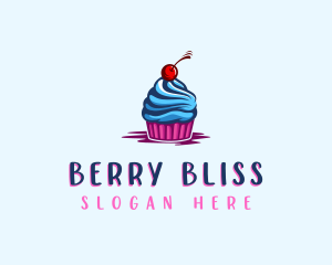 Sweet Cupcake Cherry logo design