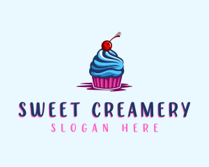 Sweet Cupcake Cherry logo design