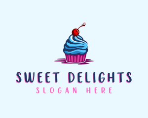 Sweet Cupcake Cherry logo design