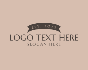 Restaurant - Elegant Ribbon Wordmark logo design