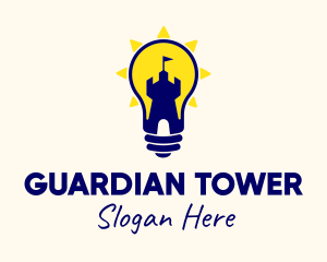 Light Bulb Tower Fort logo design