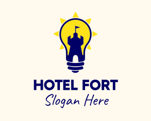 Light Bulb Tower Fort logo design