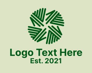 Geometric - Natural Palm Leaves logo design