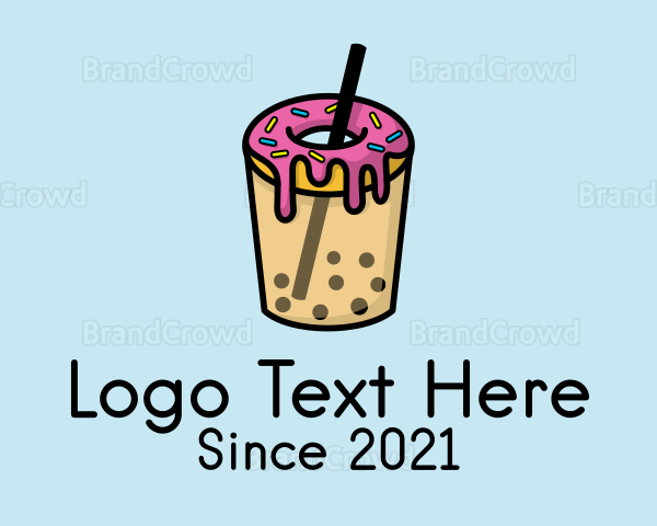 Dessert Donut Boba Logo