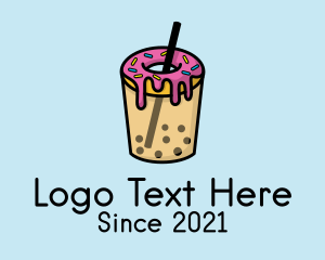 Cooler - Dessert Donut Boba logo design