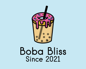 Boba - Dessert Donut Boba logo design