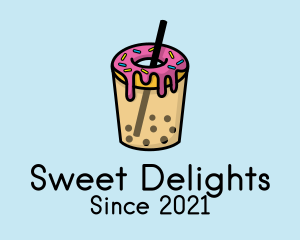 Dessert Donut Boba  logo design